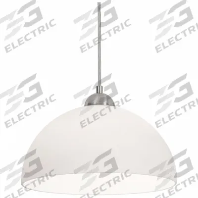 AFX INC. Pendant: 11 1/2 in Dia, 7 in Ht, Satin Nickel, 60 W, 120V AC - Otis Pendant Lights