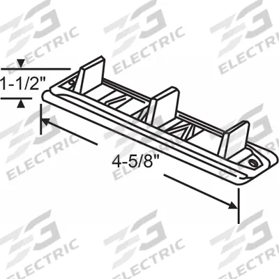 APPROVED VENDOR Guide: 4 5/8 in Lg, 1 1/2 in Wd - Hanging Door Guides