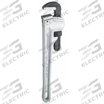 ROTHENBERGER One-Handed Pipe Wrench: Aluminum, 2 in Jaw Capacity, Serrated, 14 in Overall Lg - Straight Pipe Wrenches