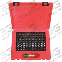 STARRETT Pin Gauge Set: No-Go (Minus), 0.061 in to 0.25 in, 0.001 in Dia Increment (MPN S4003-250). Key specifications — attr1182478: STARRETT; attr1182465: ZZ; attr1182466: +/-0.00020 in.