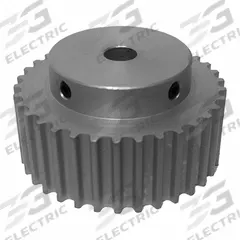 DAYTON Timing Pulley: Curvilinear, Fixed, For 15 mm Belt Wd, 16 Teeth, 5 mm Pitch, Aluminum (MPN 16-5M15M6A6). Key specifications — Brand: DAYTON; Finish: Clear Anodized; For Belt Series: Powerhouse®.