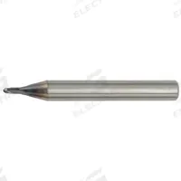 WIDIA HANITA Ball End Mill: Carbide, TiAlN Coated, 2 Flute, 0.5 mm Mill Dia, 0.5 mm LOC, 50 mm OAL (MPN 7N0100502RJ)