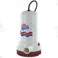 RULE Submersible Sump Pump: Continuous Duty, 15 ft Max. Head, 30 gpm Flow Rate @ 5' of Head, Sensor (MPN A53S24-GRA). Key specifications — Shaft Seal Material: Nitrile Rubber/PTFE; Impeller Material: Nylon; Brand: RULE.