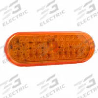 GROTE Stop/Turn/Tail Light: LED, Turn Signal Light, Amber, Oval, 2 5/16 in Overall Ht, Female Pin (MPN G6003). Key specifications — Standards: FMVSS 108; Electrical Connection: Female Pin; Brand: GROTE; Installation Type: Permanent; Lens Color: Amber; Mount Type: Grommet; Lighting Technology: LED; Light Type: Turn Signal Light.