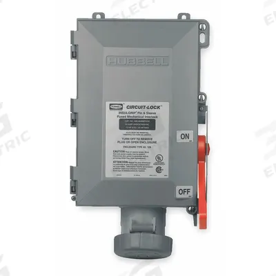 HUBBELL Mechanical Interlock: 250V DC/600V AC, Single/Three Phase, 30 A, 3 Pole - Watertight Interlocks