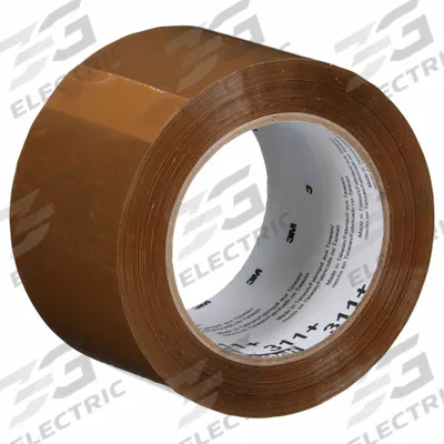 SCOTCH Acrylic Packing Tape: 2 mil Tape Thick, 3 in x 110 yd, 3 in, Tan, 311+ - Medium-Duty Acrylic Tape