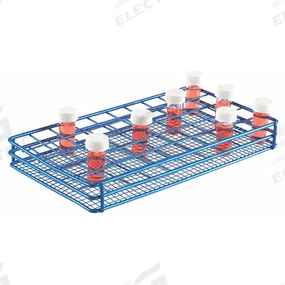 HEATHROW SCIENTIFIC Tube Rack: Wire, Blue, (50) Wells, 50 Compartments - Lab Storage Racks