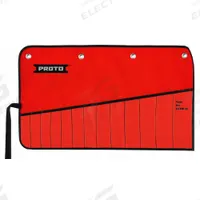 PROTO Wrench Roll: Red, 15 in Overall Lg, Canvas, Hand Tools (MPN JSCVM13SP). Key specifications — attr1125348: Canvas; attr1125326: Tie Strap; attr1125346: PROTO; attr1125347: Red; attr1136588: Hand Tools.