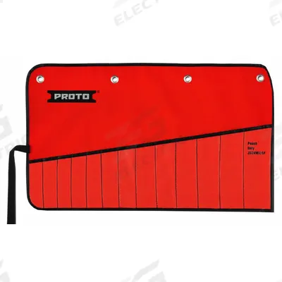 PROTO Wrench Roll: Red, 15 in Overall Lg, Canvas - Wrench Rolls & Racks