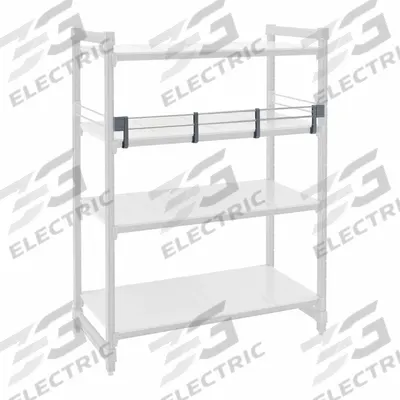 CAMBRO Shelf Rail Kit: Basics Plus, 4 1/4 in Ht, 54 in Lg, Side, 1 Rails - Shelf Rail Kits