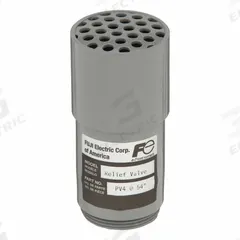 FUJI ELECTRIC Blower Relief Valve: Pressure, 46 in wc Preset Limit, 1.5 in Outside Dia (MPN PV4). Key specifications — attr49959: PV4; attr49962: FUJI ELECTRIC; attr49968: 53WC07; attr49969: VFZ401A-5W.