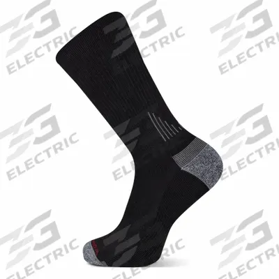 WOLVERINE Socks: Crew, Men's, Black, Polyester - Performance Work Socks