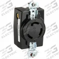 HUBBELL Locking Receptacle: Non-NEMA, Black, 125/250V AC, 30 A Current Rating, 3 Poles, 3 Wires (MPN HBL3330). Key specifications — Brand: HUBBELL.