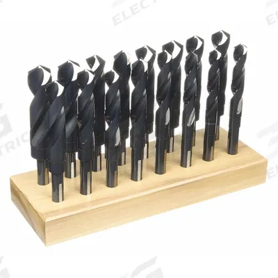 CHICAGO-LATROBE Reduced Shank Drill Bit Set: 16 Pc, 17/32" to 1", 118° Point - High-Speed Steel Silver & Deming Drill Bit Sets