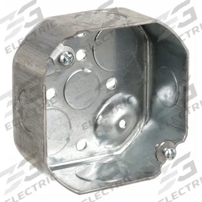 RACO Electrical Box: Steel, Steel Material & Nominal Size, Octagon, 2 Gangs - Ceiling Electrical Boxes
