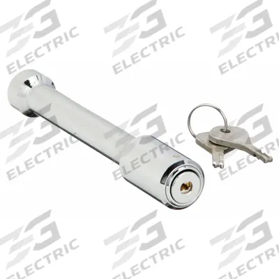 REESE Receiver Lock: Silver, Chrome-Plated, (2) Keys/Rubber Dust Cover - Receiver Locks