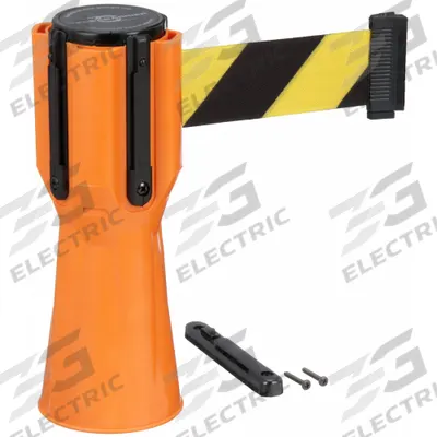 TENSABARRIER Barrier Tape: Blank, 3/4 ft Overall Ht, 9 in Belt Ht, Plastic, 11 7/8 ft Max Belt Lg - Barrier Tape Belts for Traffic Cones