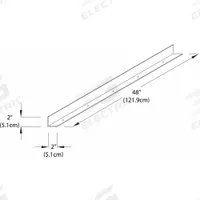 Retaining Lip: 4 ft Overall Lg, 4 ft Overall Wd, 2 in Overall Ht, Steel, Pearl White, 16 Gauge (MPN GRPSLA48). Key specifications — Material: Steel; Brand: INSTOCK.