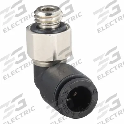 LEGRIS Push-Fit Elbow Fitting: 6 mm OD x 7 mm Pipe Size, Push-to-Connect x Metric - Nylon & Nickel-Plated Brass Tube Fittings