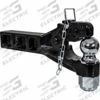 BUYERS PRODUCTS Combination Hitch: Receiver Mount, 3,600 lb Gross Vehicle Wt Capacity, Steel (MPN RM122516). Key specifications — Vehicle Class: Class 5; Shank Diameter: 2-1/2 in; Material: Steel; Finish: Powder Coated; Brand: BUYERS PRODUCTS.