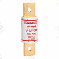 MERSEN Fuse: A4J Series, Class J, Blade Body, Fast-Acting, 400 A, 600 V AC, 300 V DC, Non-Indicating (MPN A4J400). Key specifications — Series: A4J; Brand: MERSEN.