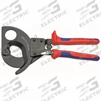 KNIPEX Ratchet Cable Cutter: Multi-Component Handle, Shear, For 2 1/16 in Max Dia Data Cable (MPN 95 31 280 SBA). Key specifications — attr324789: KNIPEX; attr308384: Shear; attr308389: Multi-Component; attr308391: MCM 750.