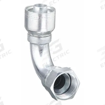 AEROQUIP Hydraulic Crimp Fitting: Steel x Steel, 90° Elbow, -8 For Hose Dash Size - Aeroquip Crimp Hydraulic Hose Fittings with JIC Connection