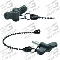 ELESA Hand Knob: Wing, Plastic, 200 mm Nominal Tether Lg, M10 Thread, 20 mm Thread Lg, Stud (MPN 222761-C1). Key specifications — Tether Color: Black; Brand: ELESA; Tether Material: POM-Based Technopolymer.