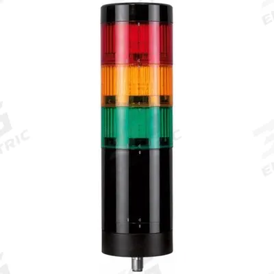 MURRELEKTRONIK Tower Light Assembly: 3 Tier, Amber/Green/Red, No Sounder Tier - Three-Tier Tower Light Assemblies