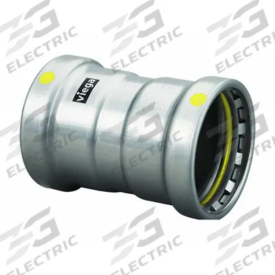 VIEGA MEGAPRESS Crimp Coupling Fitting: 3 in Pipe x 3 in Pipe Size, Press-fit x Press-fit - Gas Steel Press Pipe Fittings