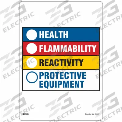 BRADY HMIG Label: 10 in Ht, 7 in Wd, Polystyrene, Adhesive, 7 in x 10 in - Safety