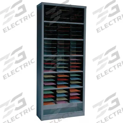 APPROVED VENDOR Literature Organizer: Gray, 72 Compartments - Literature Sorters