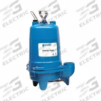 GOULDS Sewage Ejector Pump: Plastic, Single Phase, 1/2 hp, 115V AC, 17 gpm Flow Rate @ 10' of Head (MPN WW0511A). Key specifications — Impeller Material: Cast Iron; Rated Voltage: 115V AC; Brand: GOULDS; Discharge Orientation: Vertical; Switch: Piggyback Tether Float.