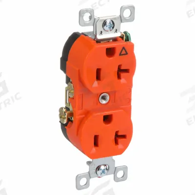 BRYANT Receptacle: Duplex, 5-20, Orange, 125V AC, 15 A, 2 Pole / 3 Wire (MPN CR20IG) - General Purpose Receptacles