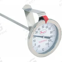 DWYER Clip On Dial Thermometer: -10°F to 110°F, +/- 2% Accuracy, 8 in Stem Lg, Fahrenheit (MPN CBT28052). Key specifications — Accuracy: +/- 2%; Brand: DWYER; Temperature Units: Fahrenheit.