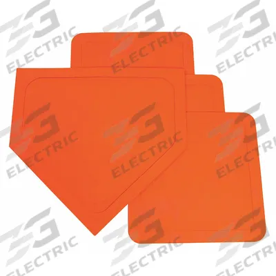 CHAMPION SPORTS Base Set: Orange, Rubber, 17 in Overall Lg, (3) Bases/Home Plate - Baseball Bases, Plates & Accessories