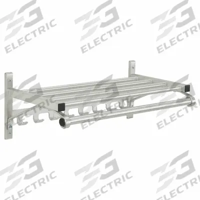 GLARO Wall-Mount Garment Rod: 8 Hooks, 7 in Overall Ht, 24 in Overall Wd, 13 in Overall Dp - Wall-Mount Coat Hooks