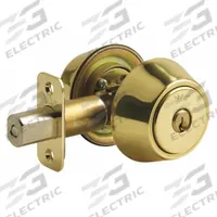 YALE RESIDENTIAL Deadbolt Lock: Cylindrical, 1 3/8 in Door Thick - Max, Brass (MPN D982301). Key specifications — ADA Compliant: No; Brand: YALE RESIDENTIAL; Cylinder Core Type: Conventional Core Cylinder; Finish: Bright Brass, Clear Coated; Keyway Type: Kwikset KW1; Visual Indicator Message: No Message; Includes Core: Core Included; Ligature Resistance: Not Ligature-Resistant.