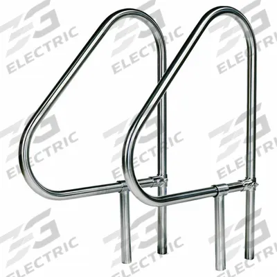 SPECTRUM Grab Rail: 26 in Setback, Dia 1.9 in, 0.109 in Thick, Adj Legs, 38 in Ht - Pool Grab Bars