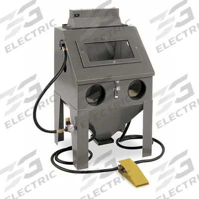 ECONOLINE Abrasive Blast Cabinet: Siphon Feed, 18 in W x 16 in D Work Area - Heavy-Duty Benchtop Siphon-Feed Blasting Cabinets