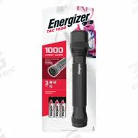 ENERGIZER Flashlight: 1,000 lm, 4 hr Run Time at Max. Brightness, 200 m Max Beam, 2 Light Outputs (MPN ENPMHT61). Key specifications — Brand: ENERGIZER; Switch Location: Tail; Battery Requirements - Broad: Includes 6 AA.