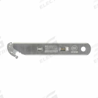 KLEVER Safety Cutter: 5 5/8 in Overall Lg, Straight Handle, Plain, Stainless Steel - Single-Hook Safety Cutters