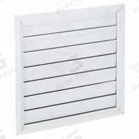 32"H-W Alu Universal Backdraft Dampr: For 30 in Fan, Single Panel, 32 in H, 32 in W, 1 5/8 in D (MPN 4C225). Key specifications — Airflow Direction: Horizontal; Brand: DAYTON; Maximum Air Velocity: 2250 fpm; Mounting Position: Horizontal.