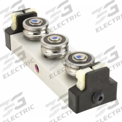 PBC LINEAR Linear Slide Roller Carriage: RRS, Size 45, 3-Roller Assembly - Redi-Rail Roller Carriages