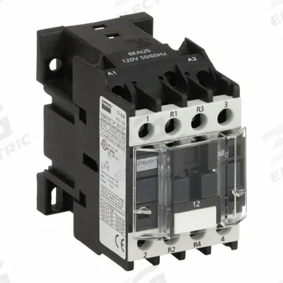 Dayton Magnetic Contactor: Non-Reversing, 4 Poles, 2NO/2NC Contacts, 12 A - Non-Reversing IEC Contactors