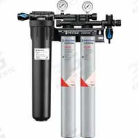 EVERPURE Water Filtration System: 5 micron, 4 gpm, FNPT, 29 3/4 in Overall Ht, 18,600 gal, Carbon (MPN EV976122 -75). Key specifications — Brand: EVERPURE; Reduces: Chloramine; Filter Media: Carbon.