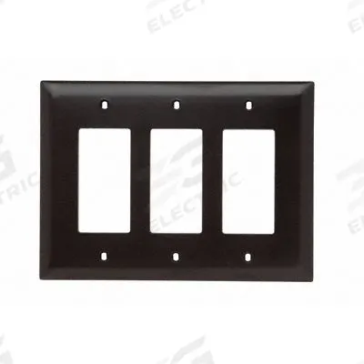 LEGRAND Wall Plate: Decorator-Rocker, 3 Gang, Brown - General Purpose Wall Plates