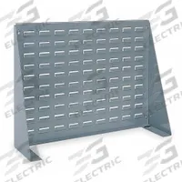 AKRO-MILS Louvered Bench Rack: 20 in x 28 in x 8 9/16 in, 1 Sides, 0 Bins, Gray (MPN 98600). Key specifications — attr38851: Gray; attr38864: Baked Enamel; attr38845: AKRO-MILS.