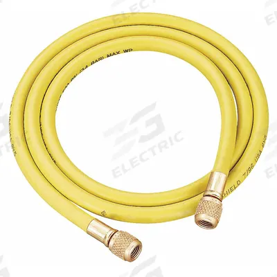 YELLOW JACKET Hose: 5 ft Lg, 0° Angle, Yellow, Rubber, Single Hose - Charging Hoses