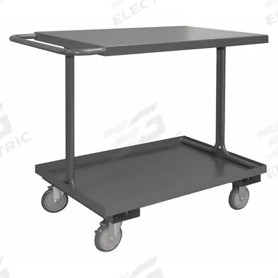 APPROVED VENDOR Utility Cart: 1,200 lb, 24 in L x 18 in W Shelf, 2 Shelves, Gray - Easy-Access Utility Carts